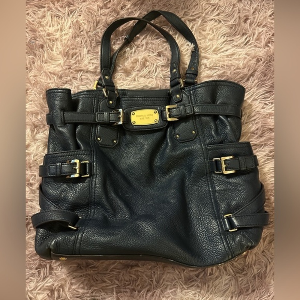Blue Michael Kors Gansevoort large leather bag